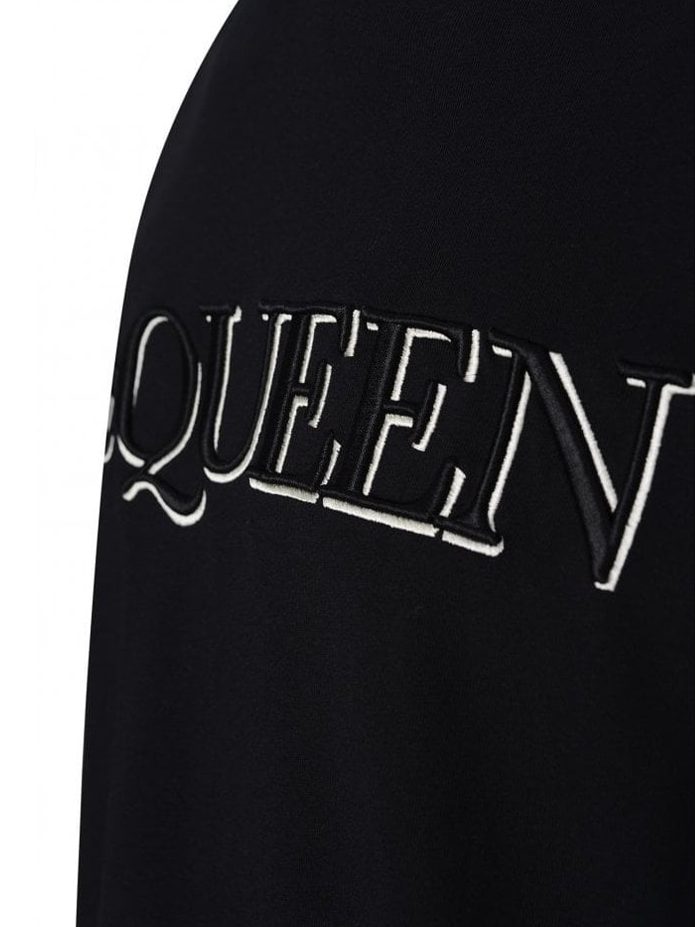 Alexander McQueen – T-Shirt mit Logo-Stickerei in Schwarz