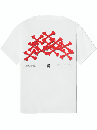 Amiri Tokyo Stacked Bones Printed T-Shirt in White