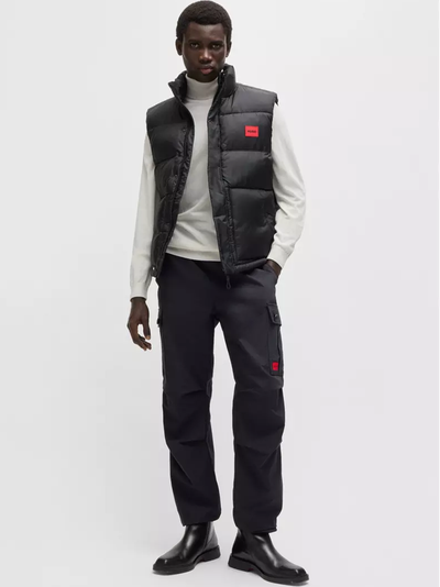 Hugo Boss Red Logo Patch Gilet in Black