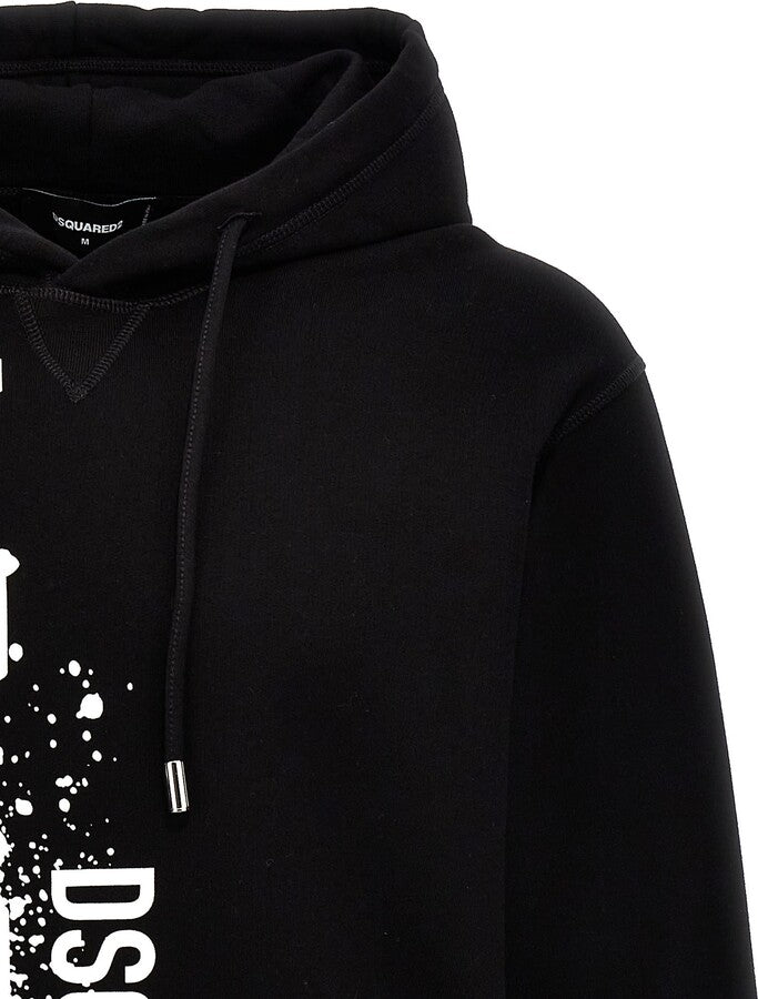 Dsquared2 Icon Splash Logo Hoodie Black