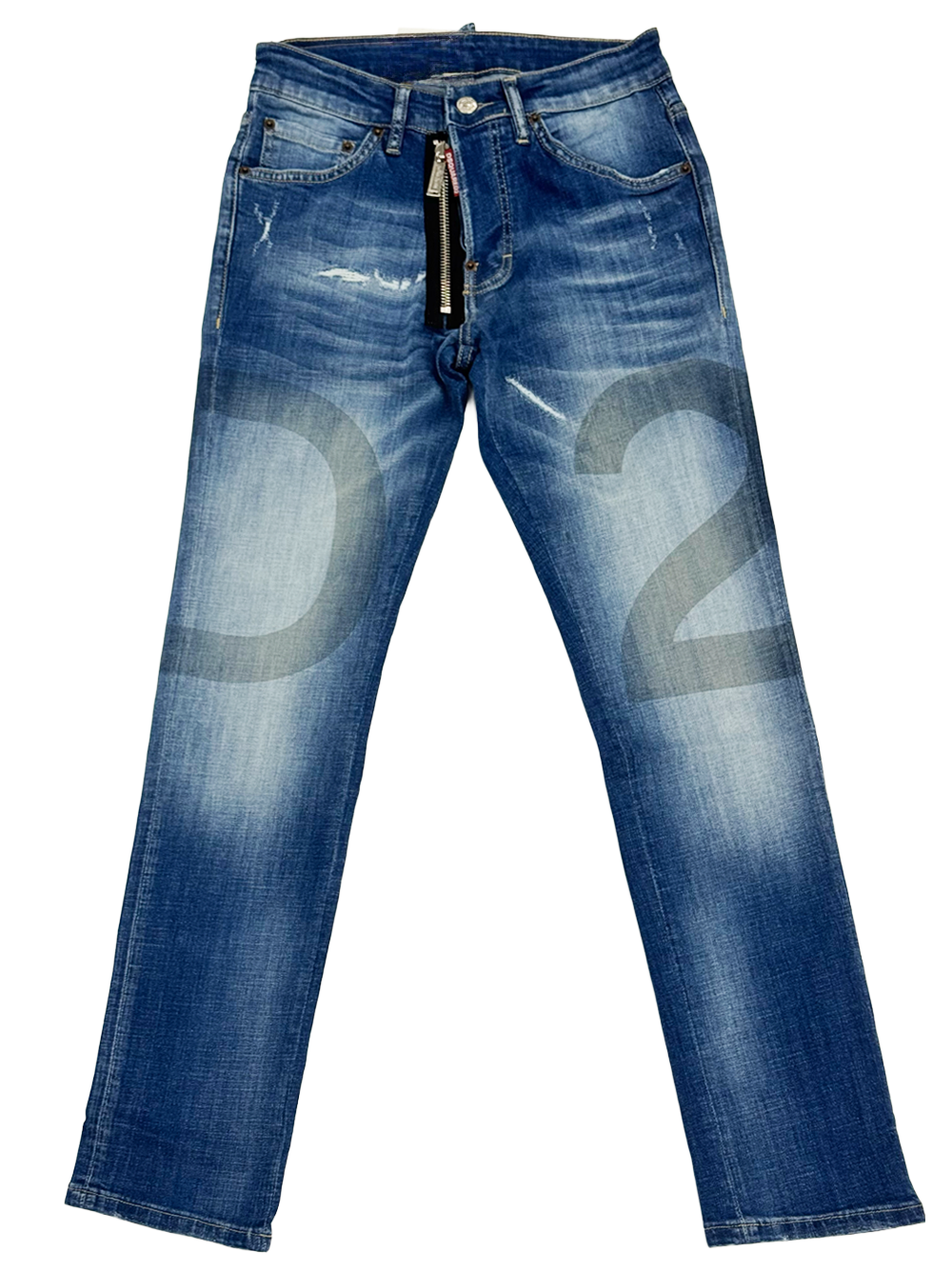 Dsquared2 Basic Wash Zip Detail Jeans in Blue