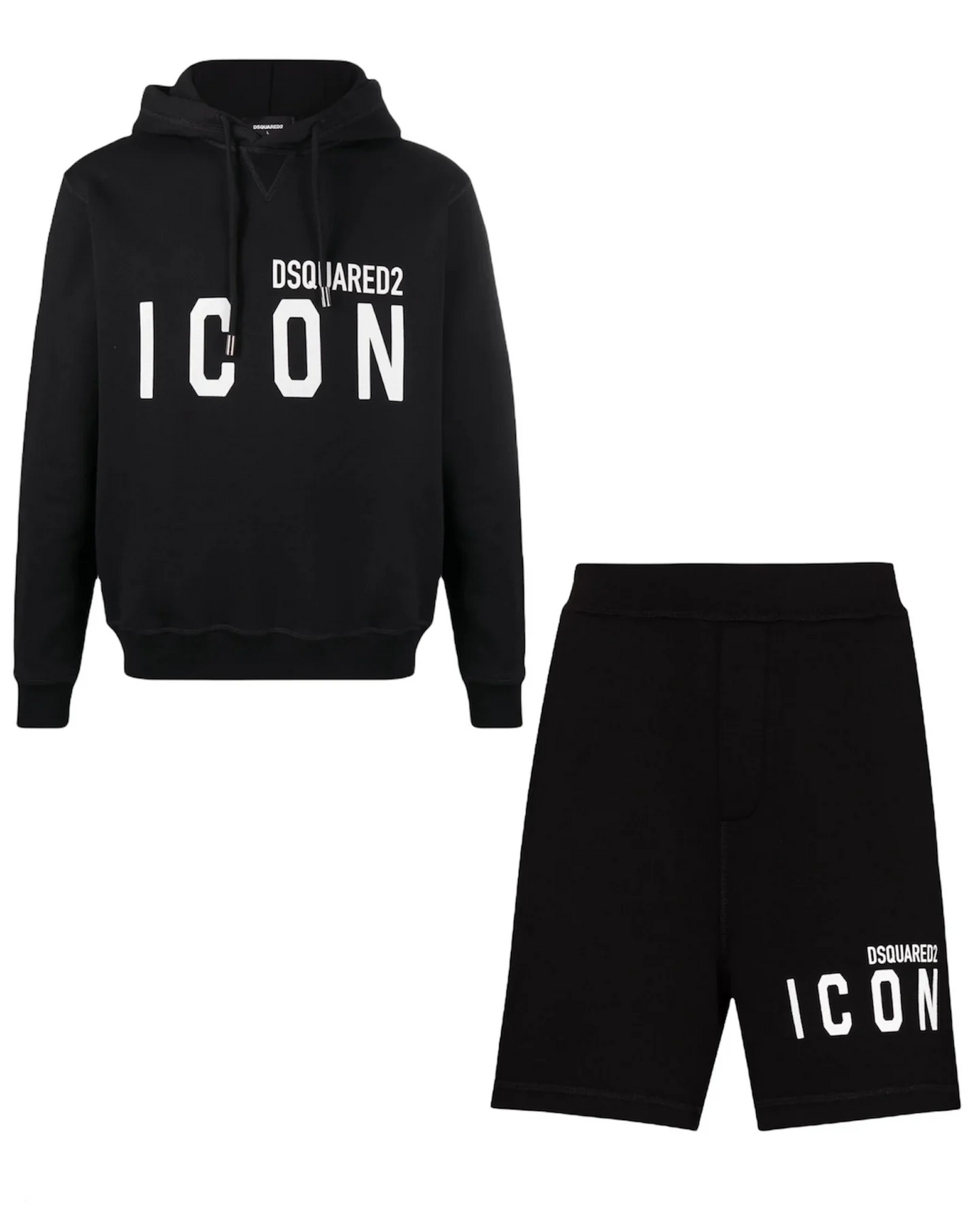 Dsquared2 Icon Hoodie & Shorts Set in Black