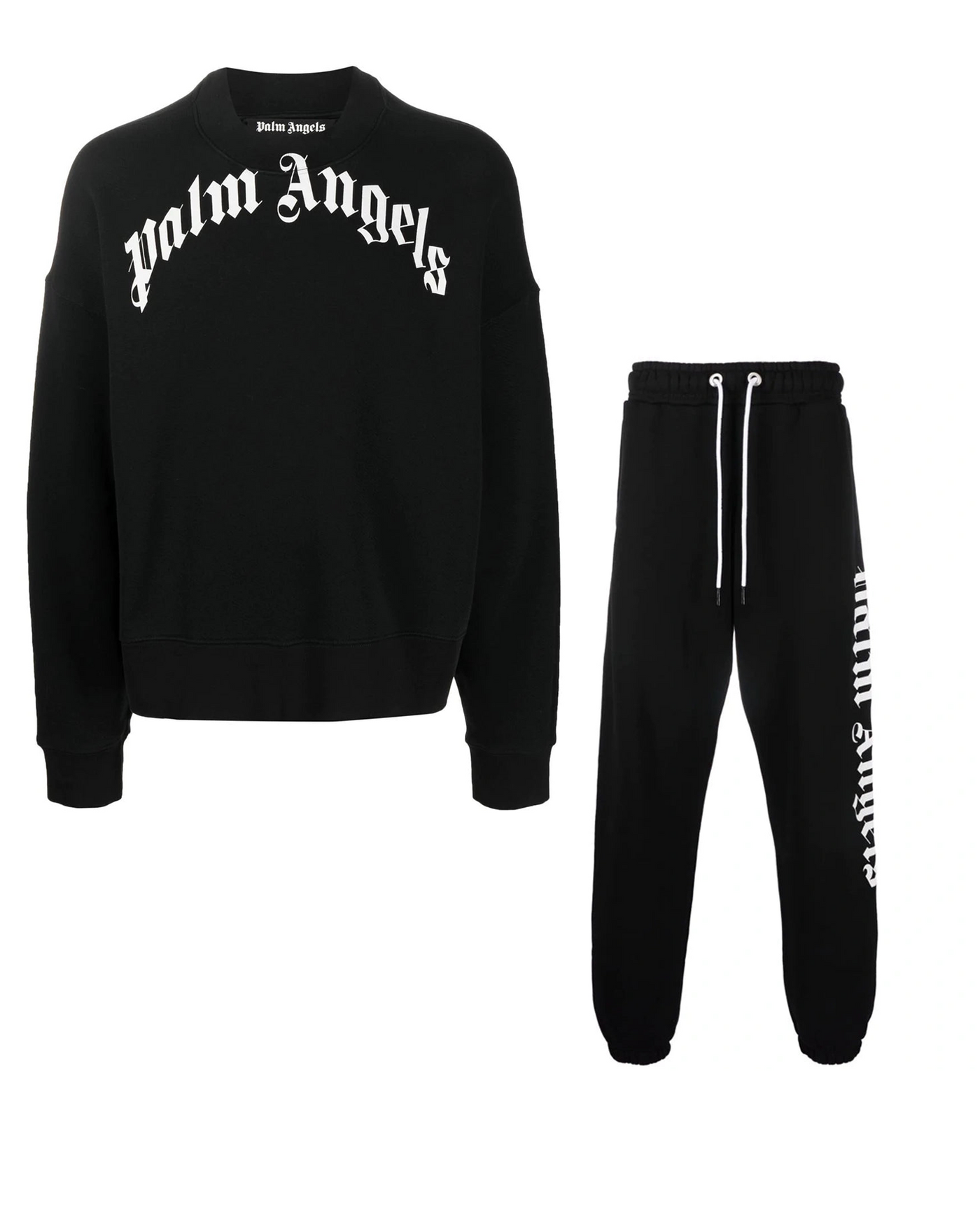 Palm Angels Logo Printed Sweatshirt & Joggers Tracksuit in Black