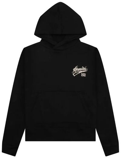 Amiri 22 Logo Embroidered Hoodie in Black