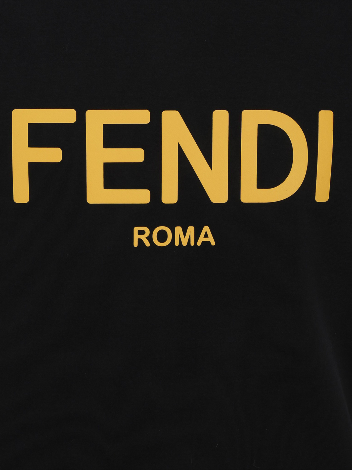 Fendi – Gelbes bedrucktes T-Shirt in Schwarz