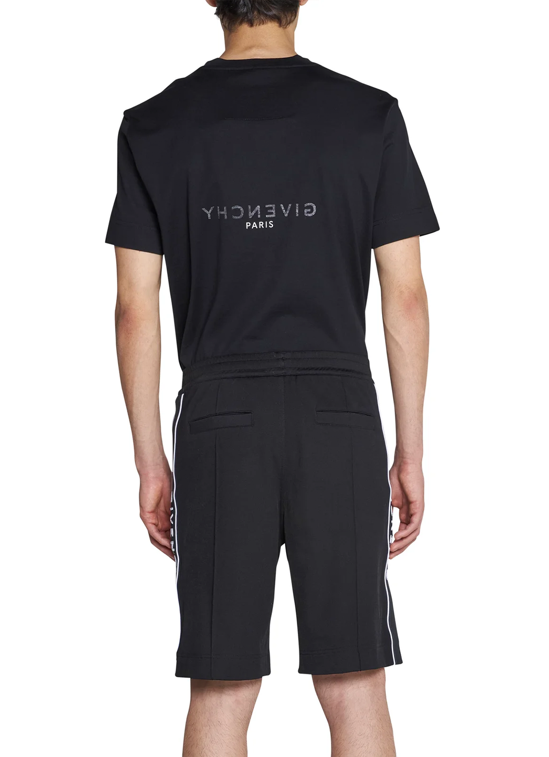 Givenchy – Schwarze Sweatshorts mit seitlicher Logostickerei