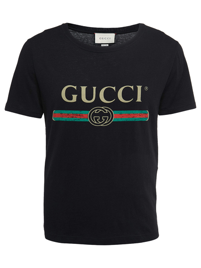 Gucci GG Bar Logo Printed T-Shirt in Black