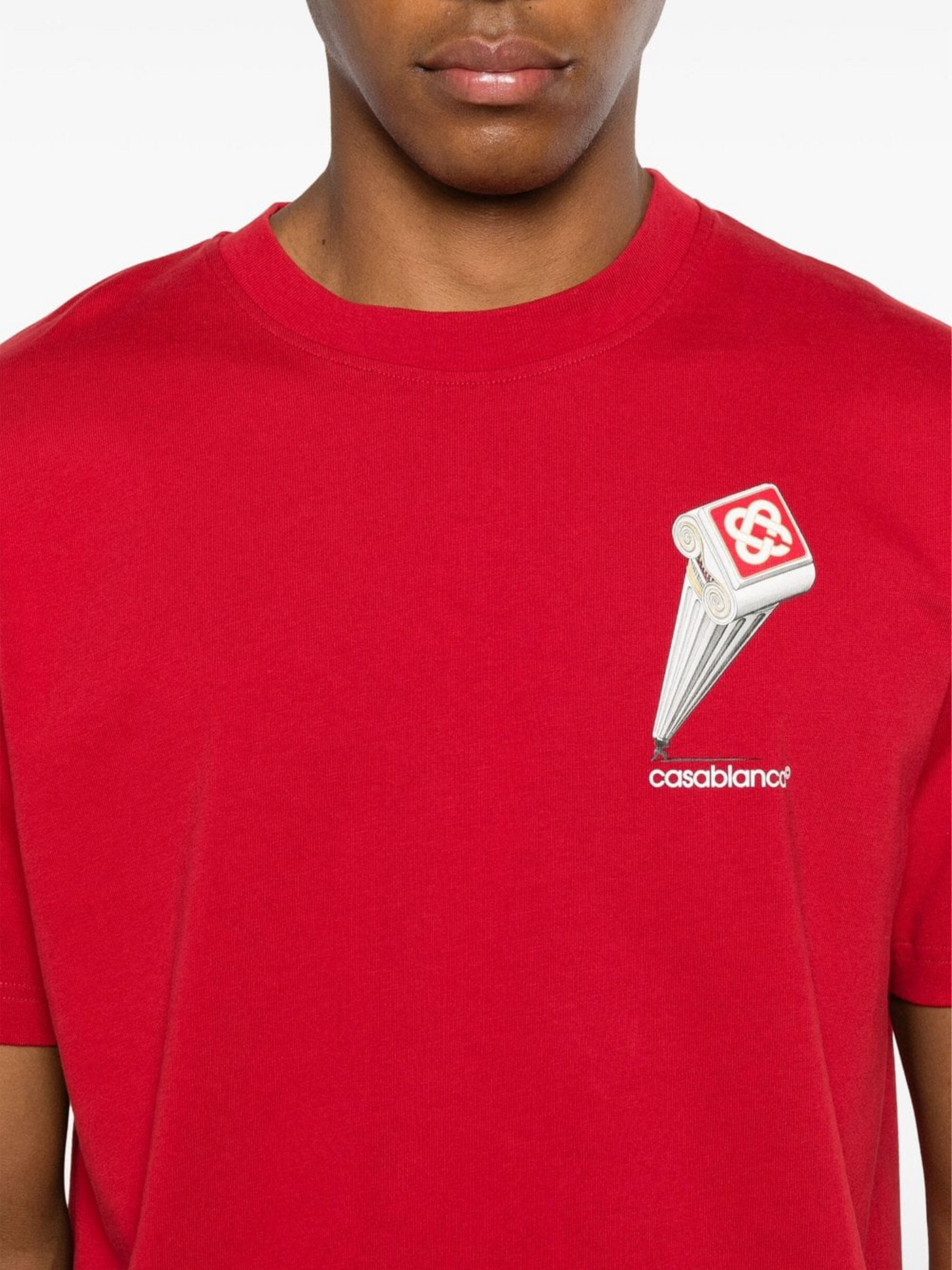 Casablanca – T-Shirt „Schiefe Säule“ in Rot