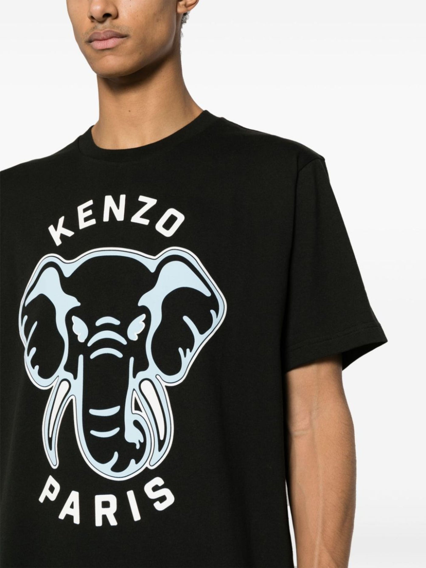 Kenzo – Übergroßes T-Shirt mit Elefanten-Logo-Aufdruck in Schwarz