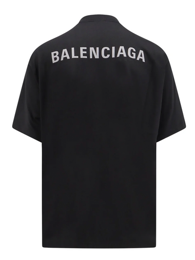 Balenciaga Reflective Logo Printed T-Shirt in Black