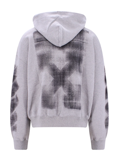 Off-White Jumbo Arrow Boxy Hoodie in Melange Grey