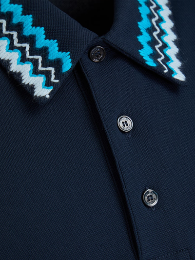 Missoni Zig Zag Collar Polo Shirt in Navy