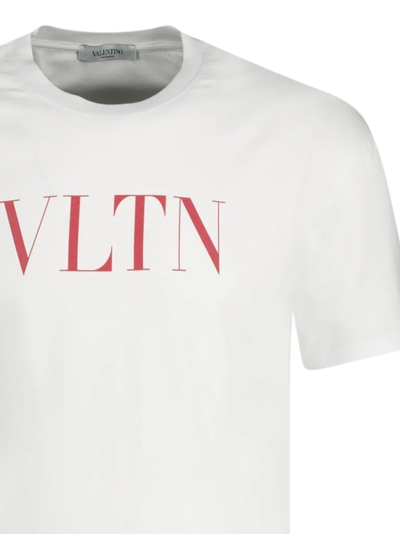 Valentino Red VLTN Logo Printed T-Shirt in White