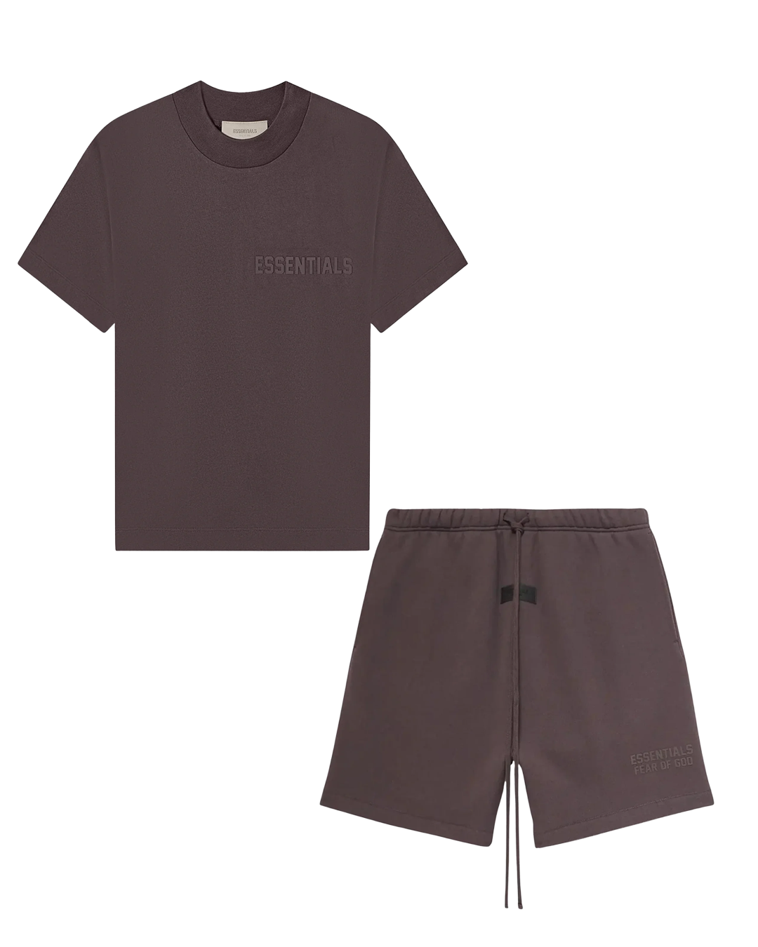 Fear of God Essentials T-Shirt & Short Set (SS23) in Plum