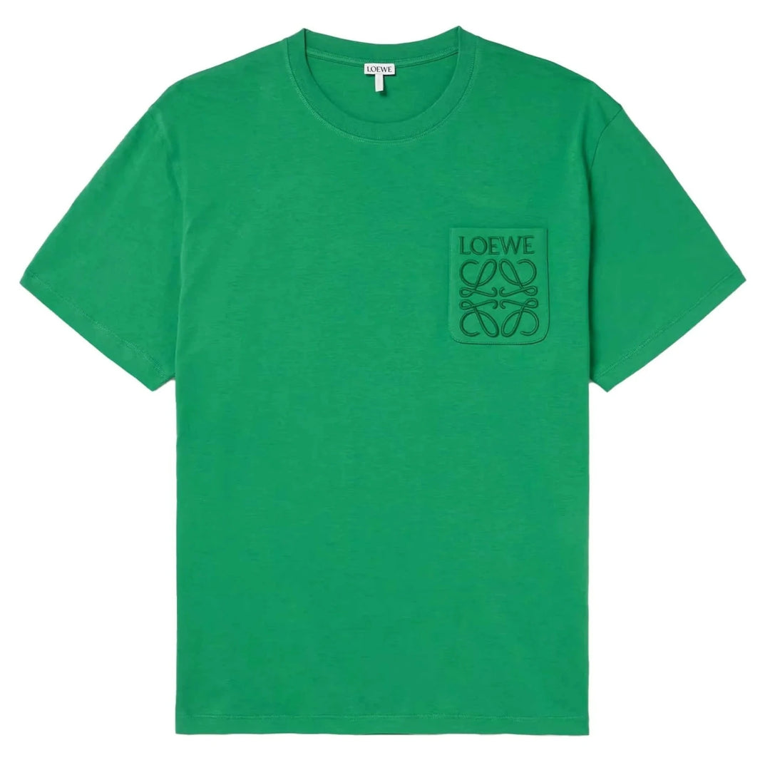 Loewe Relaxed Fit Tonal Pocket Logo T-Shirt in Tennis Green