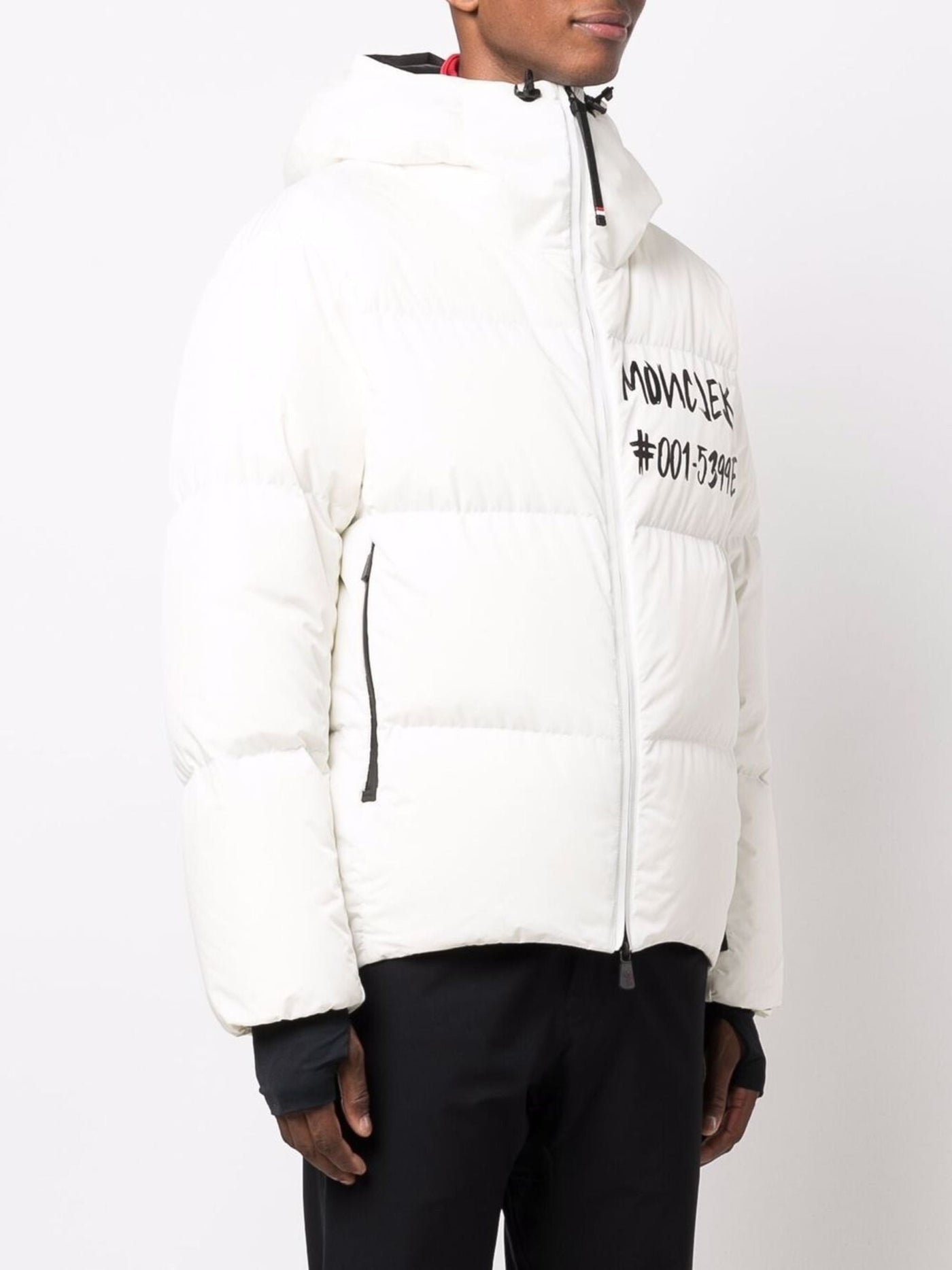 Moncler Grenoble Mazod Logo Printed Puffer White Hooded Jacket