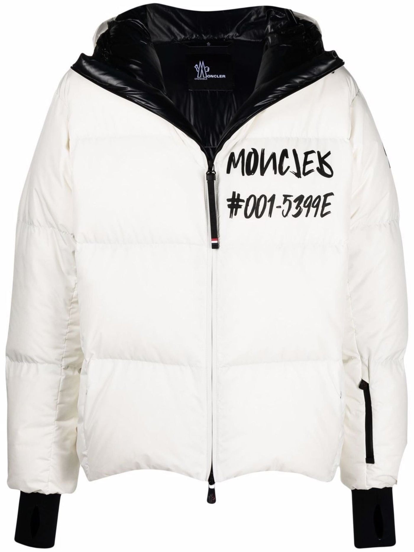 Moncler Grenoble Mazod Logo Printed Puffer White Hooded Jacket