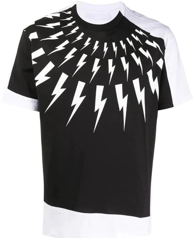 Neil Barrett Lightning Bolt Printed T-Shirt in White