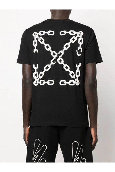 Off-White Chain Arrow Logo Printed T-Shirt in Black