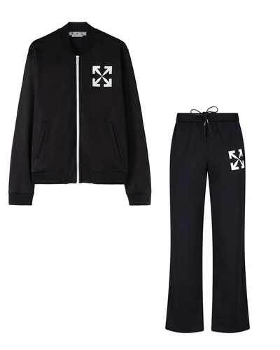 Off-White Single Arrow Logo Tracksuit in Black