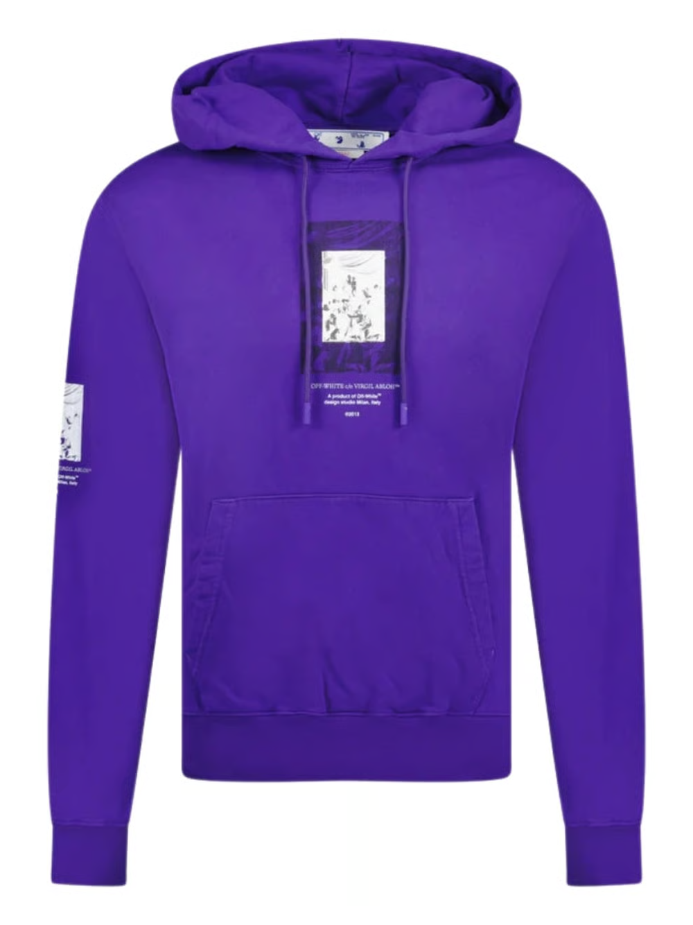 Off White Paint Mirror Logo Slim Fit Purple Hoodie