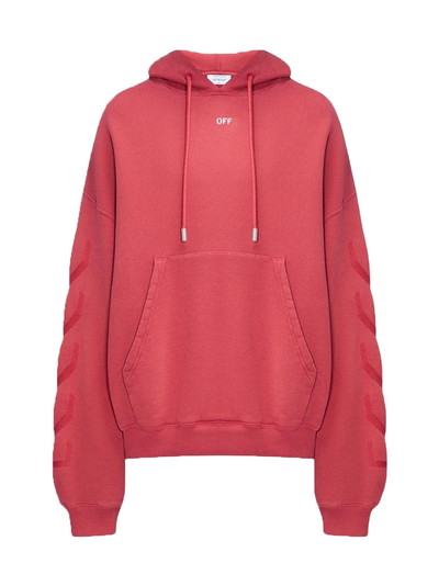 Off-White St Matthew Design Washed Red Hoodie