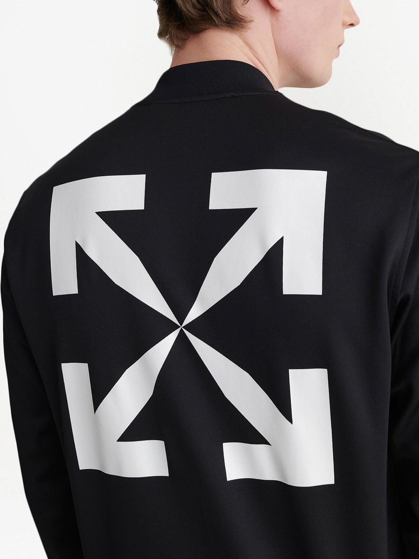 Off-White – Schmale Trainingsjacke mit einzelnem Pfeillogo in Schwarz