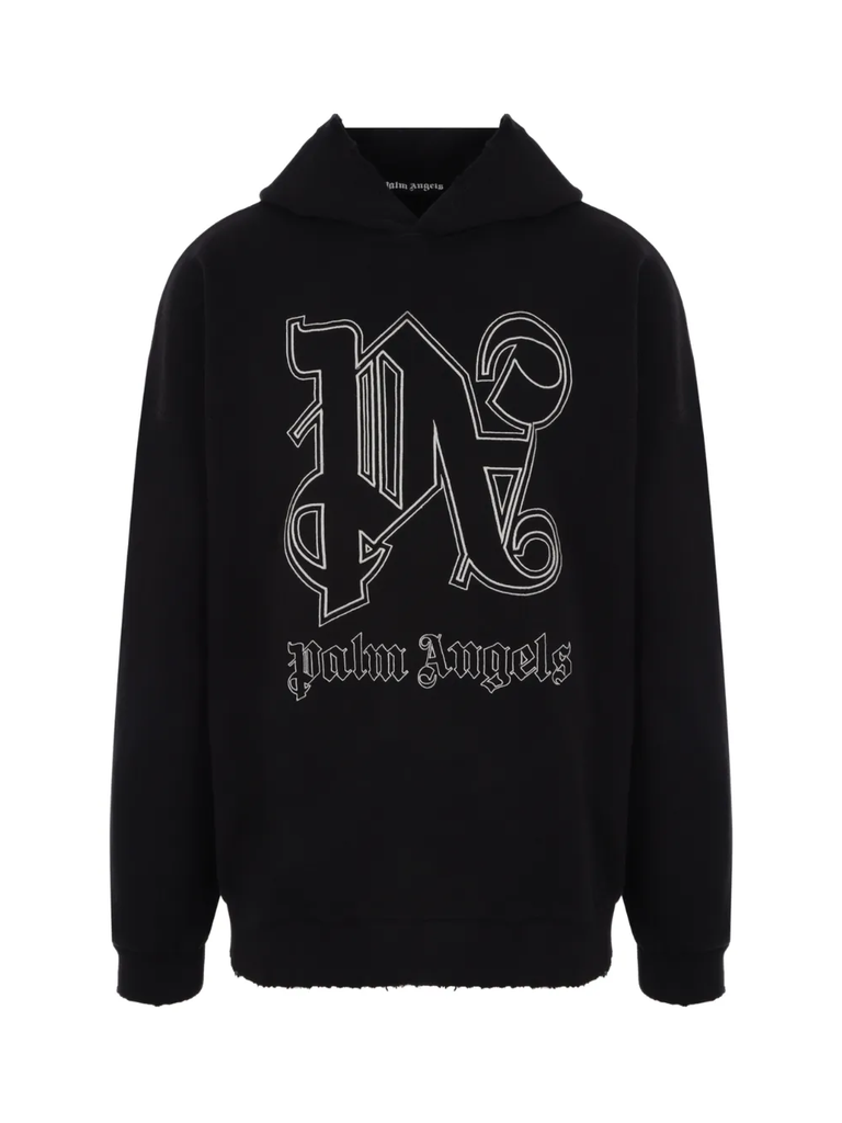 Palm Angels Monogram Statement Logo Black Hoodie
