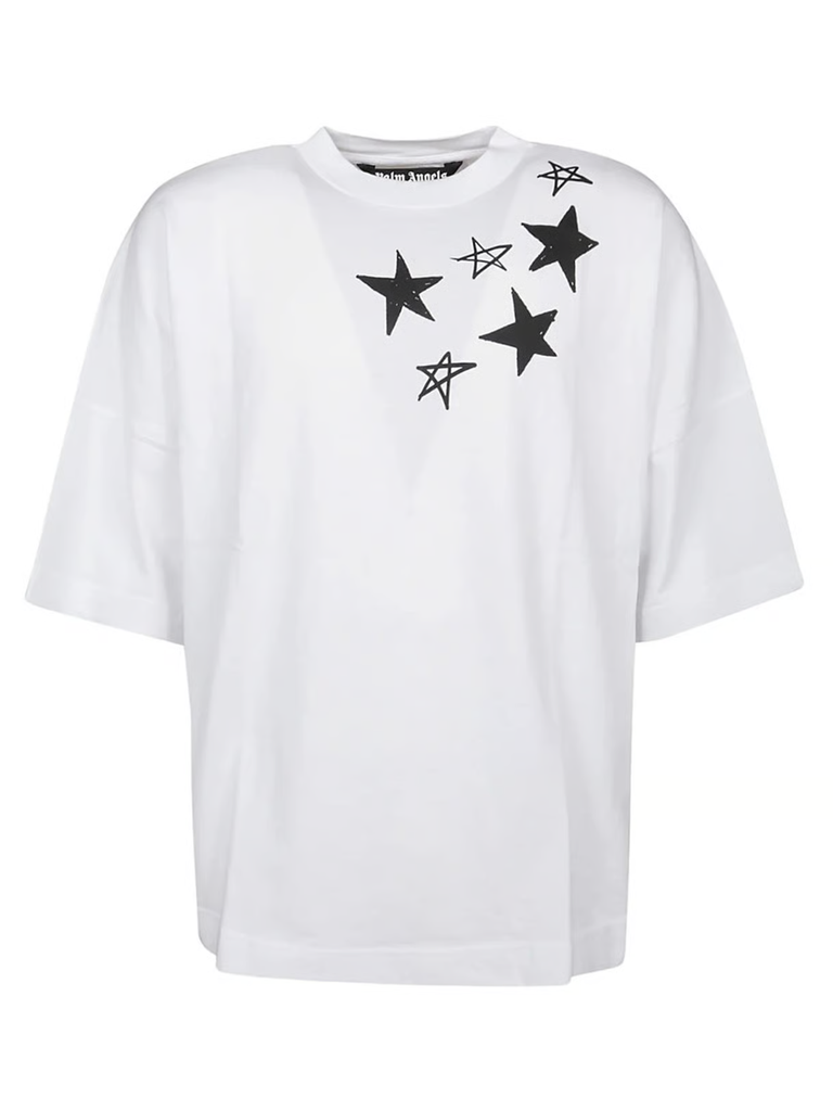 Palm Angels Shooting Stars Oversized White T Shirt