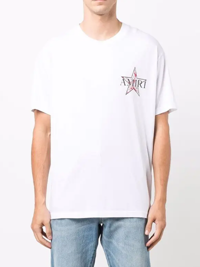 Amiri Paisley Red Star Printed Logo T-Shirt in White