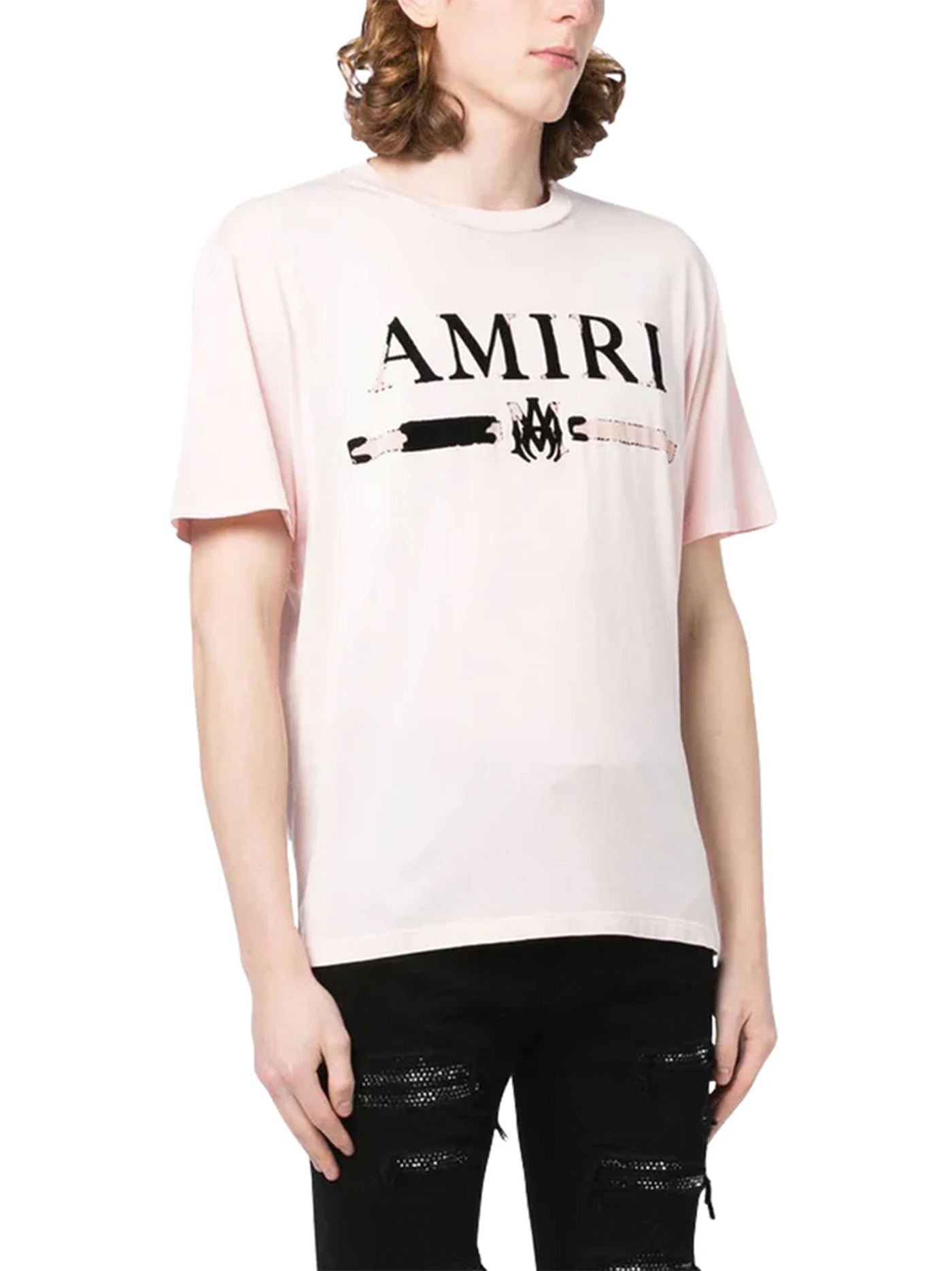 Amiri – T-Shirt „MA Bar“ mit Logo-Applikation in Rosa