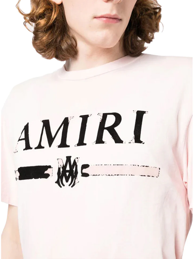 Amiri – T-Shirt „MA Bar“ mit Logo-Applikation in Rosa