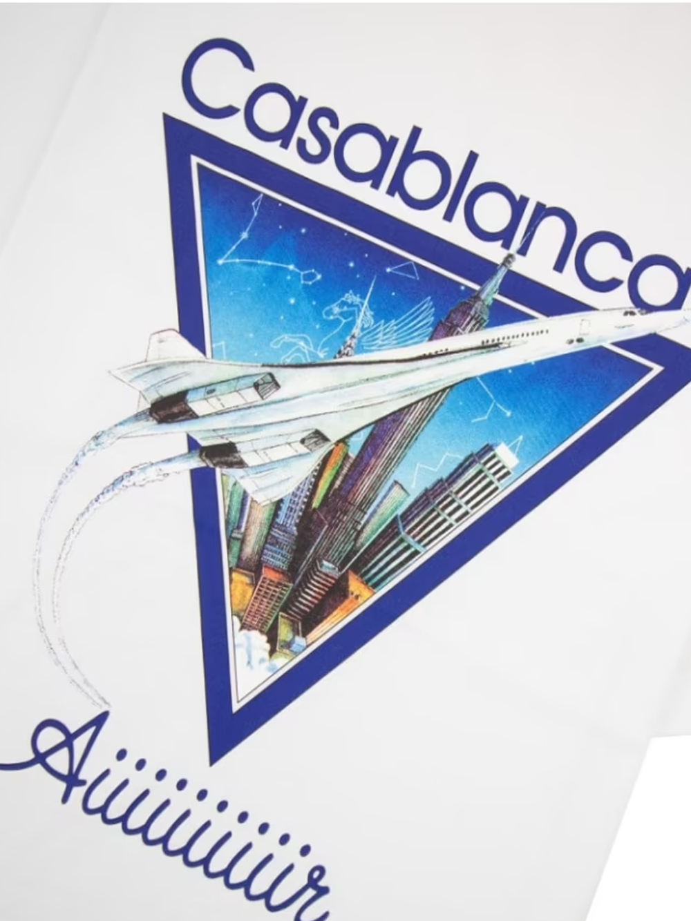 Casablanca Air Concorde Design White T Shirt