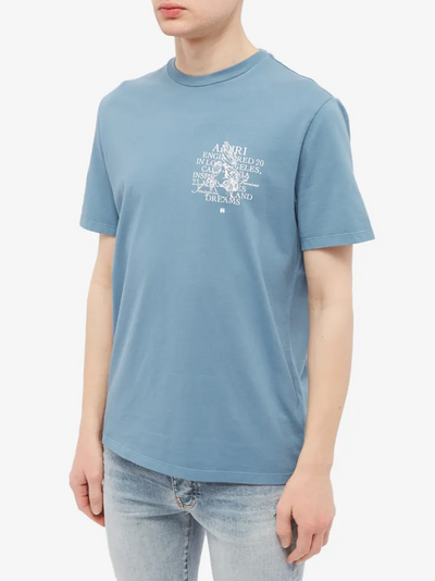 Amiri Precious Memories Printed T-Shirt in Bluefin