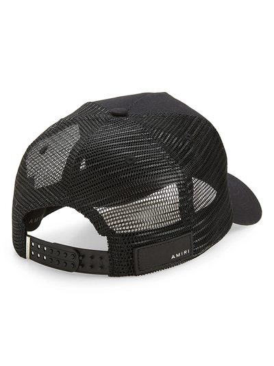 Amiri Wolf Records Embroidered Trucker Cap in Black