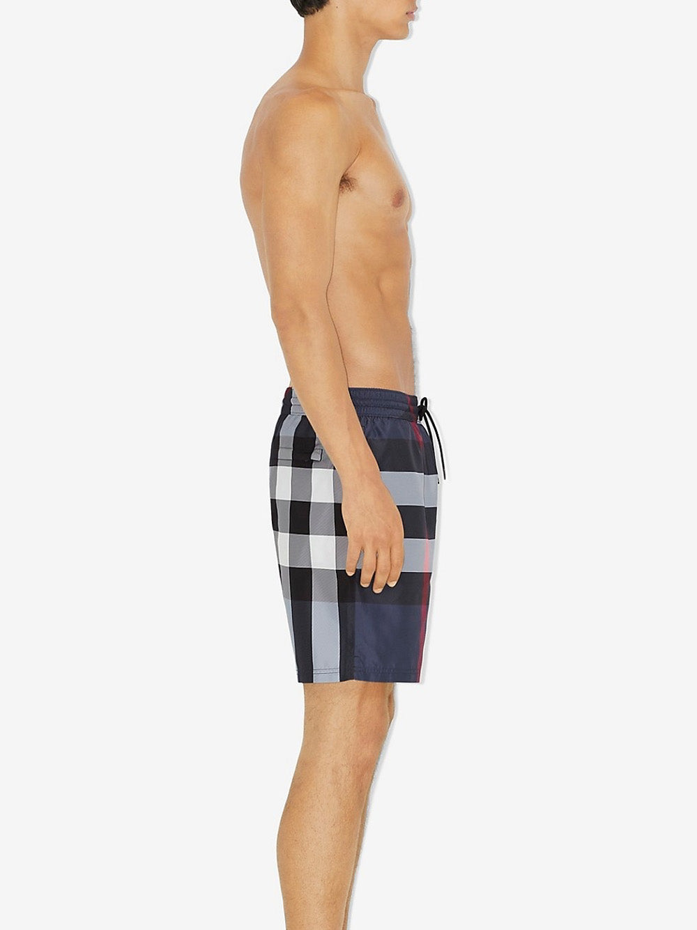 Burberry Check Swim Shorts in Navy