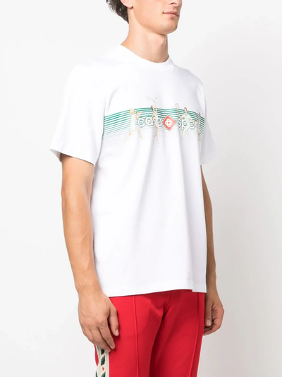 Casablanca Playful Stripes Signature Tennis White T-Shirt