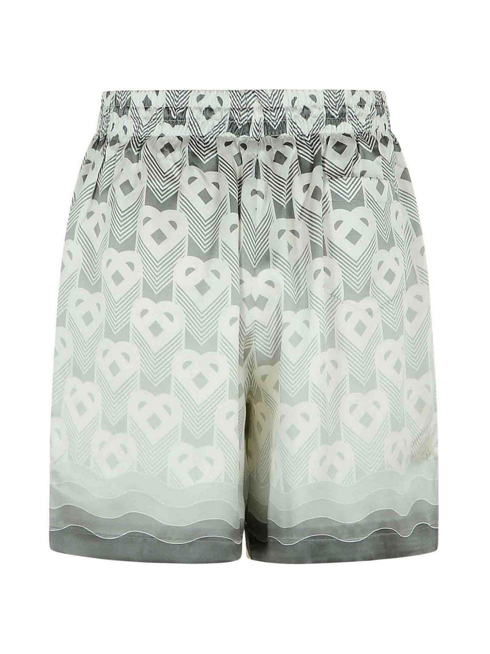 Casablanca Gradient Heart Monogram Silk Shorts in Grey