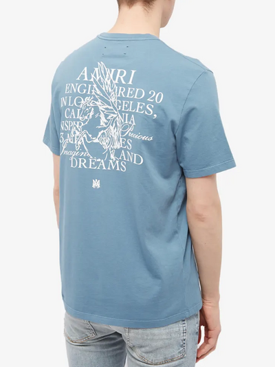 Amiri Precious Memories Printed T-Shirt in Bluefin