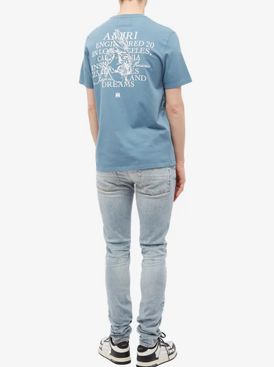 Amiri Precious Memories Printed T-Shirt in Bluefin