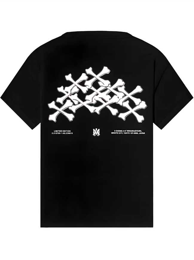 Amiri Exclusive Bones Printed T-Shirt in Black