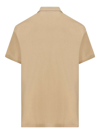 Burberry Branded Eddie Circle Logo Beige Polo Shirt