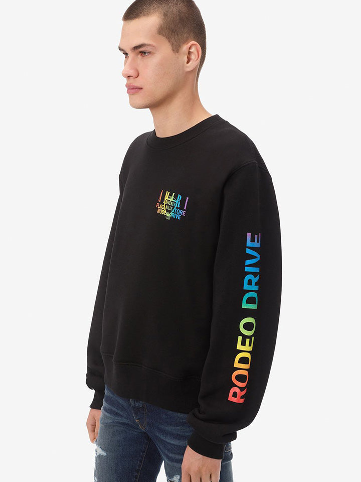 Amiri Exclusive Beverly Hills Printed Sweatshirt in Black