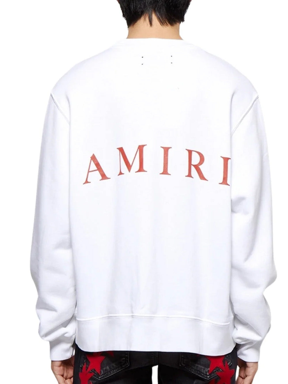 Amiri Red MA Logo Printed Sweatshirt in White
