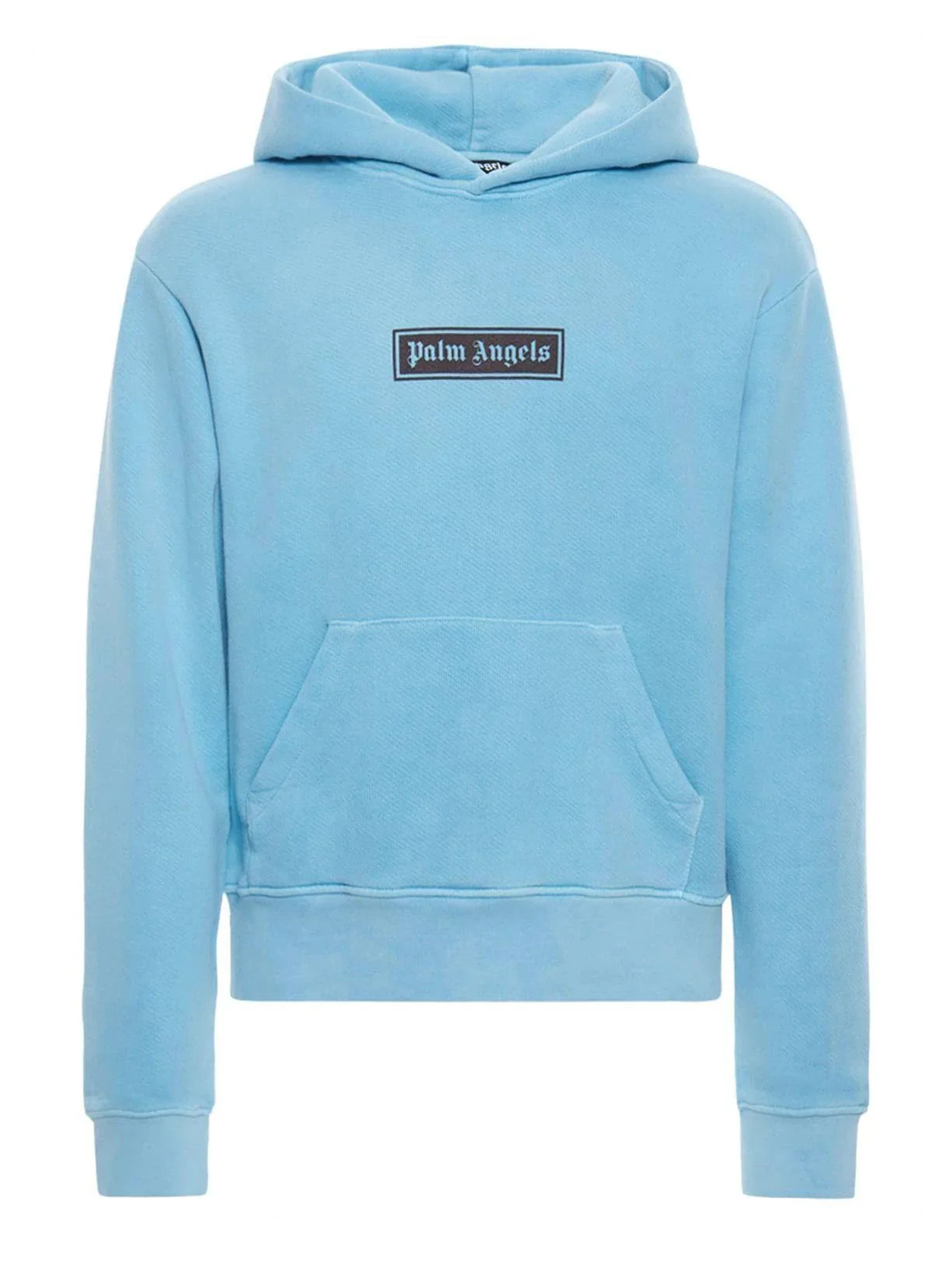 Palm Angels Dyed Box Logo Blue Hoodie