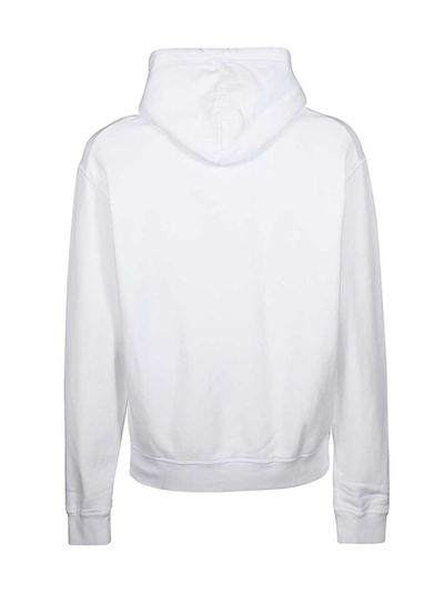 Dsquared2 Red Large Logo Printed White Hoodie