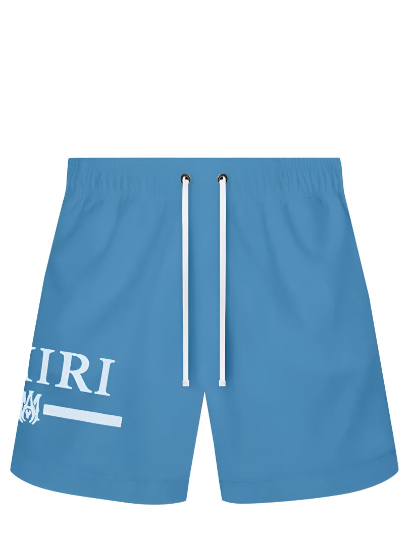 Amiri MA Core Printed Swim Shorts in Carolina Blue