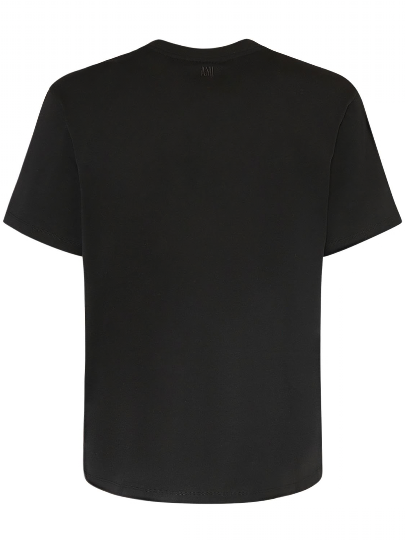 Ami Paris Tonal Heart Embroidered T-Shirt in Black