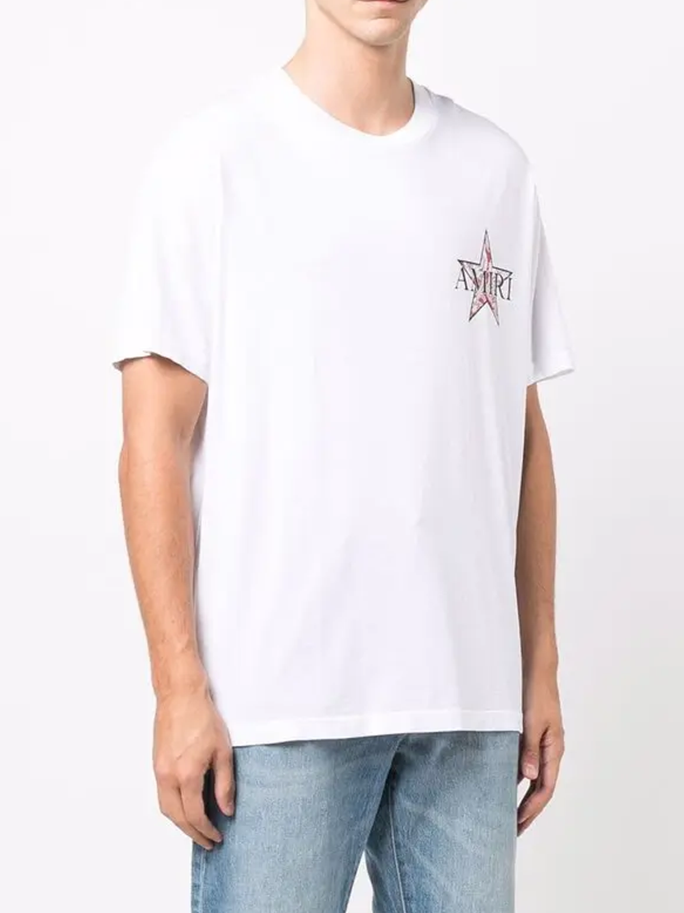 Amiri Paisley Red Star Printed Logo T-Shirt in White