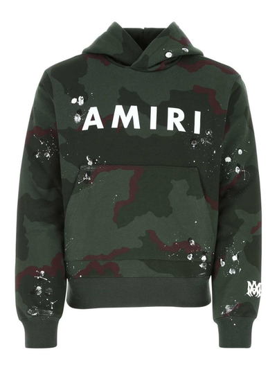 Amiri Army Logo Printed Camouflage Hoodie